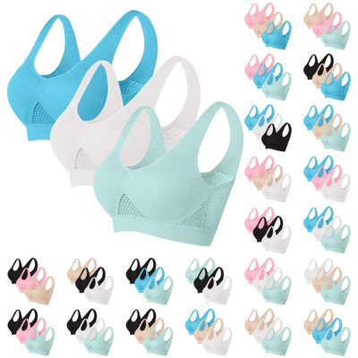 3 Packs Breathable Liftup Air Bra for Women Comfort Cool Sports Bras for Sagging Breasts Wireless Push Up Bralettes