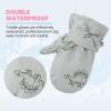 American Trends Infant Baby Gloves Winter Toddler Snow Gloves Waterproof Toddler Mittens Fleece Lined Kids Ski Mittens Grey Dinosaur M (Fits 2-3 Years) view 4