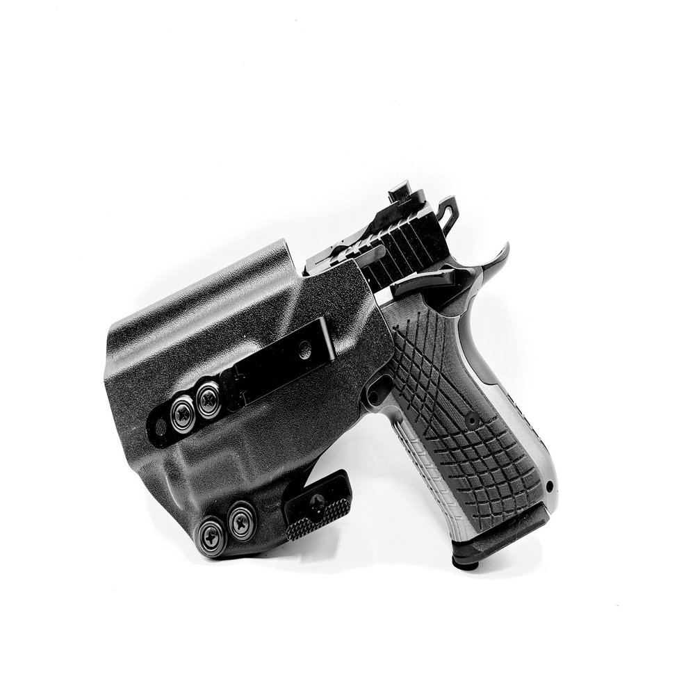 Generic Model 1 Holster for Kimber KDS9C - TLR7 - TLR7A, IWB, AIWB, Light Bearing Right & Left Hand (CARBON BLACK W/MAG CARRIER - LEFT HAND)