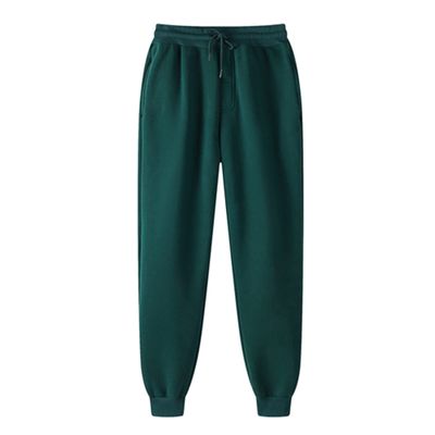 NineFit Basics Women's Green High Waist Fleece Lined Baggy Joggers with Pockets, Size XL