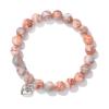 ASNAT 8mm Stone Bead Love Couple Bracelet Stone Beaded Bracelet,red Network view 1