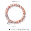 ASNAT 8mm Stone Bead Love Couple Bracelet Stone Beaded Bracelet,red Network view 4