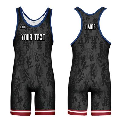DIYUME Unisex Camouflage Custom Sublimated Singlet for Wrestling, MMA & Powerlifting, Youth Boys Mens Women's