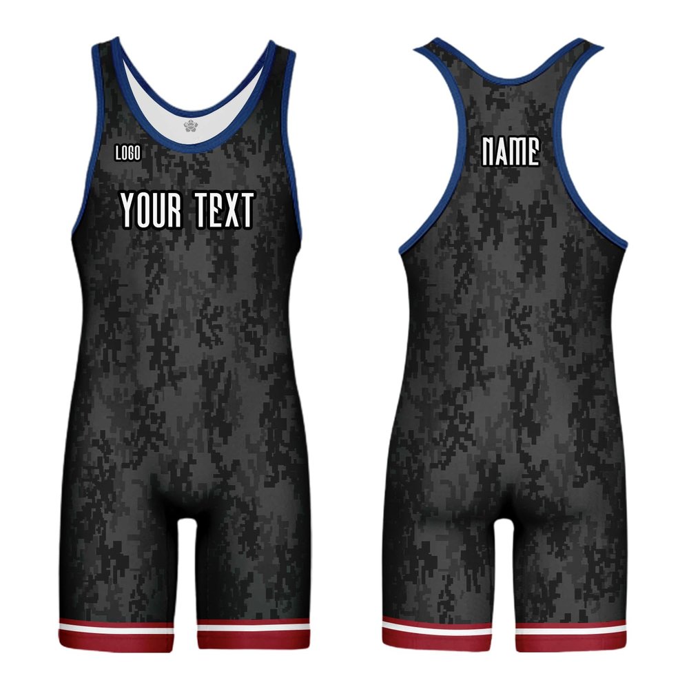 DIYUME Unisex Camouflage Custom Sublimated Singlet for Wrestling, MMA & Powerlifting, Youth Boys Mens Women's