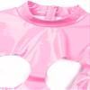 iiniim Womens One Piece Latex Open Cup Crotchless Jumpsuit Wet Look Back Zipper Catsuit Bodysuit Hot Pink Medium view 4
