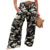 Angerella Womens Wide Leg Pants High Waist Casual Loose Capri Palazzo Pants Vintage Printed Trousers with Pockets Black M view 1