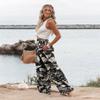 Angerella Womens Wide Leg Pants High Waist Casual Loose Capri Palazzo Pants Vintage Printed Trousers with Pockets Black M view 3