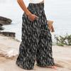 Angerella Women's Wide Leg Casual Pants with Pockets Spring Summer Lightweight High Waisted Beach Loose Flowy Trousers BlackBeige XXL view 4
