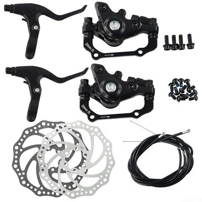 Bike Disc Brake Kit, Aluminum Front And Rear Caliper, Aluminum Alloy Brake Lever 160Mm for Rotor, Mechanic Tool-Free Pad Adjuster For Road/Mountain Bike