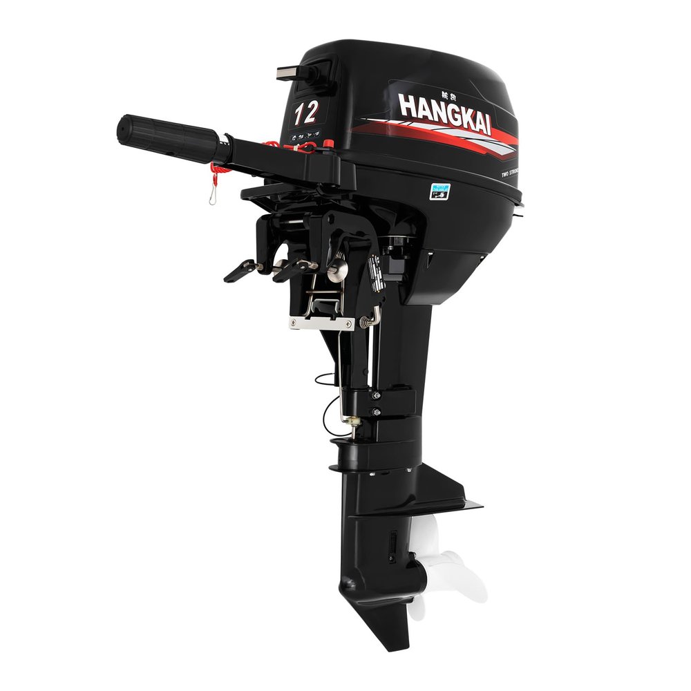 Bitodd 12HP Outboard Motor, 2 Stroke Outboard Engine, Heavy Duty Marine Motor, Outboard Water Cooled Gasoline Short Shaft Engine for Inflatable Boats, Iron Boats, Plastic Boats