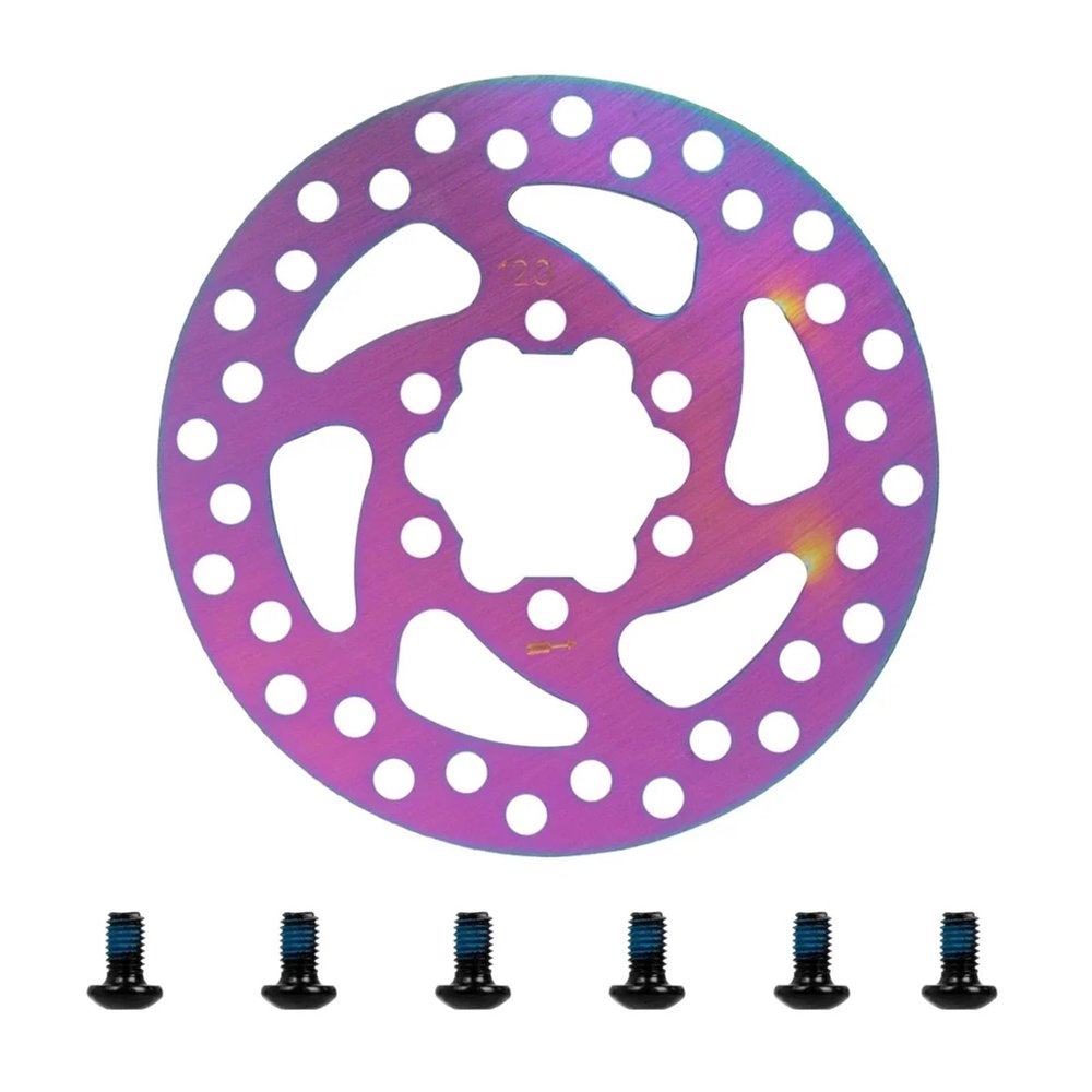 huiyany 120MM Brake Disc Compatible with NIU KQi3/KQi3 MAX/PRO KQi3 Electric Scooter 6 Holes Brake Disc Wear-Resistant with Screw Accessories(Colorful)