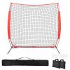 7x7ft Backstop Net, Ball Stop Net with Handbag,Fix Sports Net Barrier by 4 Spike&2 Sandbag,Sports Practice Barrier Net for Baseball,Softball,Lacrosse Train,Backstop Net for Backyard,Playground