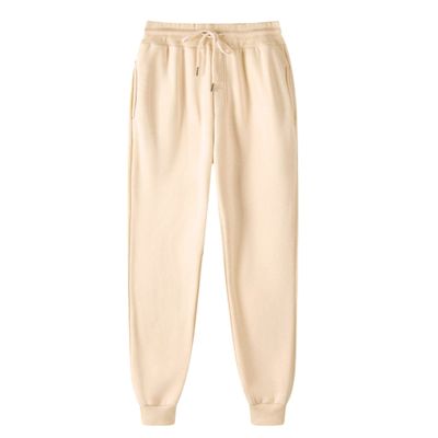 NineFit Basics Women's High Waist Fleece Lined Baggy Joggers with Pockets, Beige, XX-Large