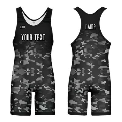 DIYUME Unisex Camouflage Custom Sublimated Singlet for Wrestling, MMA & Powerlifting, Youth Boys Mens Women's