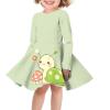 Fisoutleap Mushroom Snail Dress for Toddler Girls Back to School Casual Long Sleeve Party Dress Cartoon Twirl Dresses Teen Girls Trendy Clothes view 3