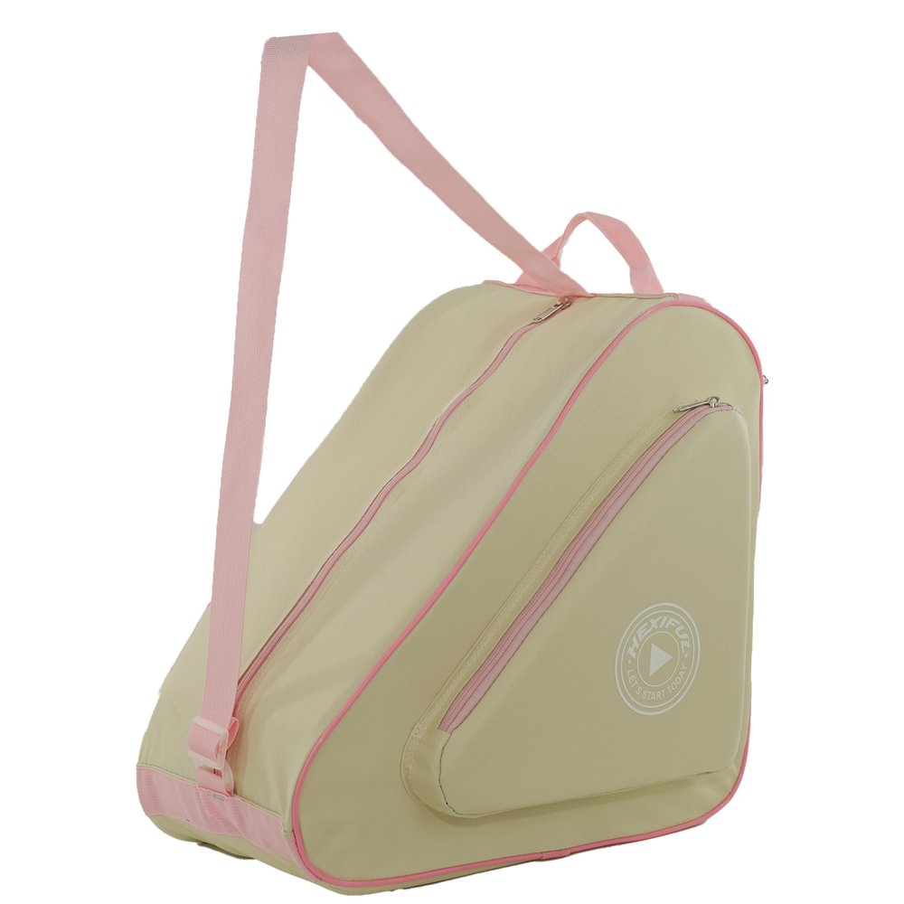 HEXIFUL Skate Bag to Carry Ice Skates, Inline Skates, Roller Skates and Quad Skates for Both Kids and Adults (Jasmine/Pink 013)