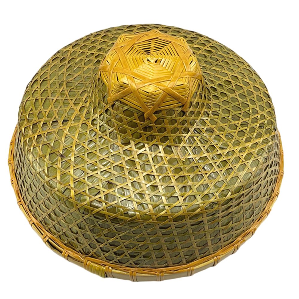 EINCORN Chinese Style Straw Bamboo Hat Oriental Hat Breathable Farmer Fishing Hat Sunshade Rainproof for Outdoor Activity, As the Picture Shows