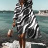Akivide Women's Flowy Floral Print Button Down Lapel Midi Beach Dress Casual Loose Long Sleeve Knee Length Plus Size Dresses, Large view 2