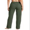 Willit Women's Cotton Sweatpants Yoga Lounge Open Bottom Sports Pants Straight Leg Casual Pants with Pockets Olive Green XS view 2
