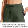 Willit Women's Cotton Sweatpants Yoga Lounge Open Bottom Sports Pants Straight Leg Casual Pants with Pockets Olive Green XS view 4