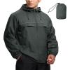 SWISSWELL Mens Waterproof Windbreaker Rain Jacket Lightweight Packable Raincoat with Hood for Golf Hiking Travel Dark Grey XL view 1