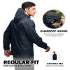 SWISSWELL Mens Waterproof Windbreaker Rain Jacket Lightweight Packable Raincoat with Hood for Golf Hiking Travel Grey Blue Large view 4