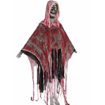 Halloween Cosplay Hooded Cloak Zombie Ghost Vampire Vintage Horror Cape Adult Cosplay Props Costume for Women Men