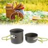 ChengyuWei Compact Aluminium Alloy Pot Set with Foldable Handgrip and Storage Bag, Ideal for Outdoor Camping and Survival, Features Heat Insulating Handle and Material, includes view 2