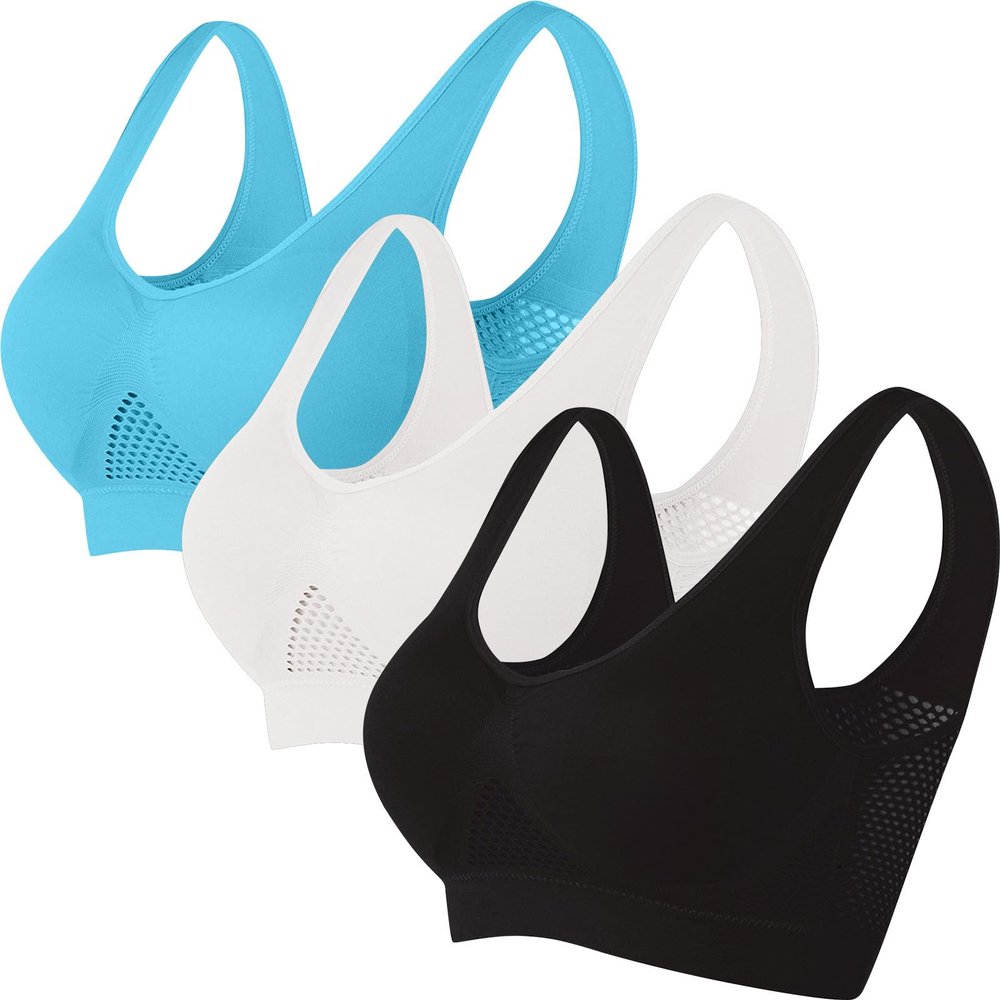 3 Packs Breathable Liftup Air Bra for Women Comfort Cool Sports Bras for Sagging Breasts Wireless Push Up Bralettes