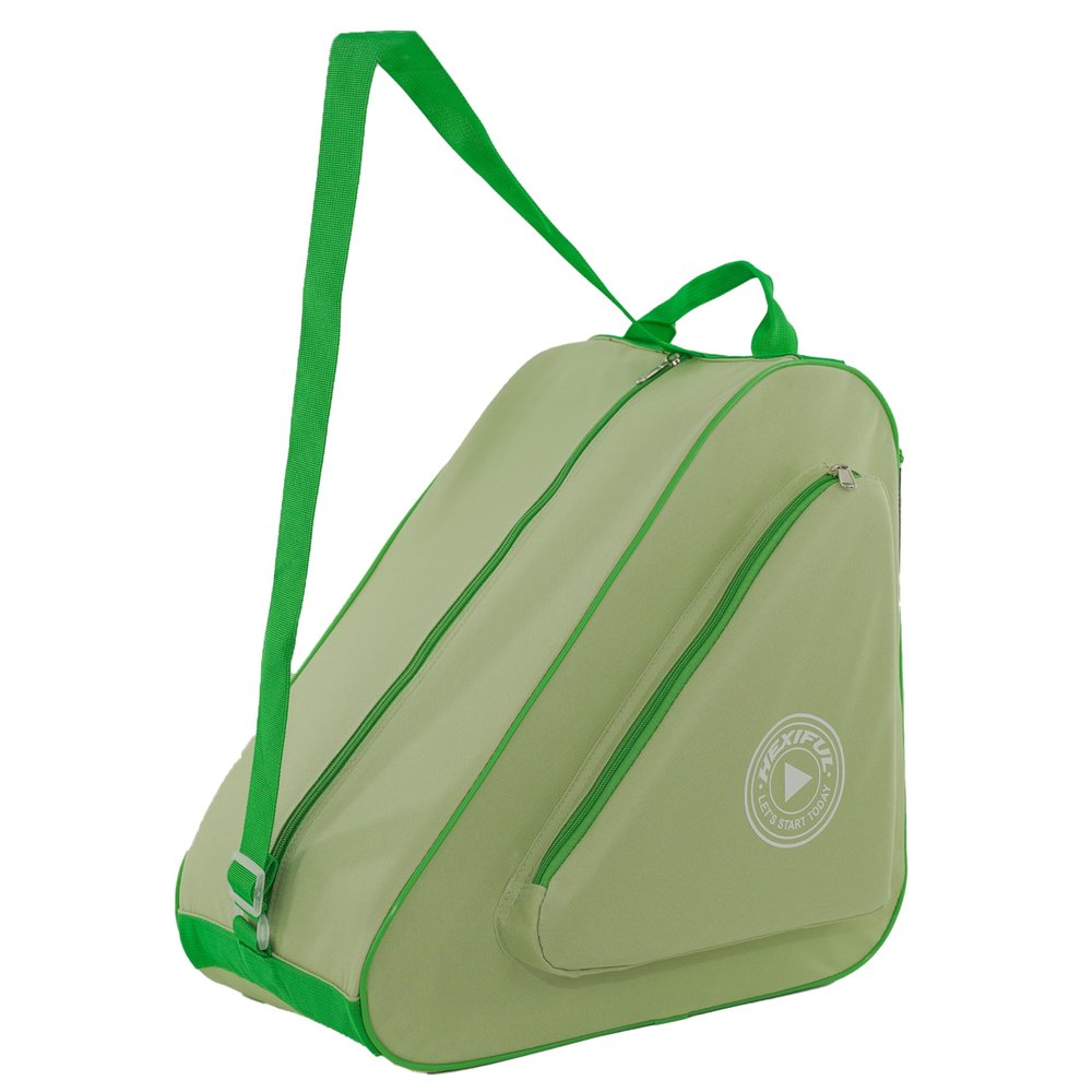 HEXIFUL Skate Bag to Carry Ice Skates, Inline Skates, Roller Skates and Quad Skates for Both Kids and Adults (Grass/Green 014), HXFSKB000