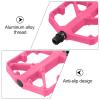 Mountain Bike Pedals Aluminum Flat Pedals AL6061 with DU Bearings Anti-Slip Road Bike Pedals Non-Slip Wear Resistant Cycling Pedals Accessories Compatible with Most Bikes(Pink) view 3