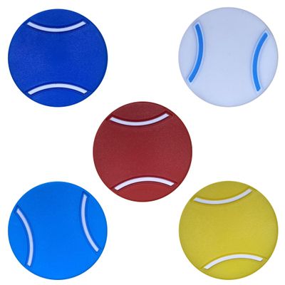 Tennis Dampener Cute/Funny 5 Pack Tennis Ball B Tennis Racket Vibration Dampener Soft Silicone Tennis Racquet Shock Absorbing Tennis Damper Tennis Racket Shock Absorber (5 Pack Tennis Ball B)