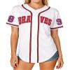 98 Baseball Jersey Shirt Women Fan Tshirts Country Vintage Jersey Button Down Short Sleeve Tops Active Shirts White view 1