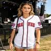 98 Baseball Jersey Shirt Women Fan Tshirts Country Vintage Jersey Button Down Short Sleeve Tops Active Shirts White view 4