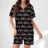 Juiimr Yeshua Jesus Christian Womens Pajamas Set,Short-Sleeved Pajama 2 Piece Sleepwear view 2