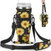 BULKITEM Sunflower Water Bottle Carrier Bag w/Phone Pocket for Stanley 30oz Tumbler with Handle, Sunflower Insulated Neoprene Cup Holder Pouch for Stanley Cup Accessories, Sunflower Gifts for Women view 1