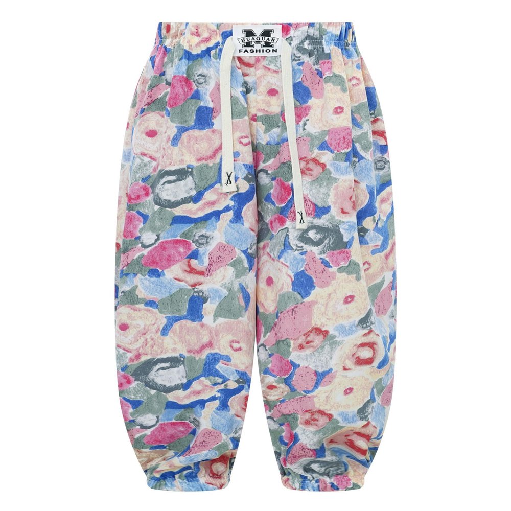 Xnihocha Kids Boys Girls Elastic Waistband Printed Harem Pants Summer Beach Bloomers Trousers Type A 5-6 Years