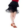 Avrigirl Black Ruffle Hip Dance Skirt for Girls Latin, Ballroom, Fringe Salsa Skirt with Underpants for Training, Performance view 1