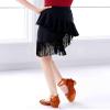 Avrigirl Black Ruffle Hip Dance Skirt for Girls Latin, Ballroom, Fringe Salsa Skirt with Underpants for Training, Performance view 2