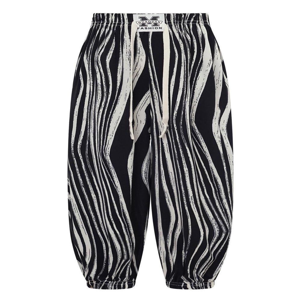Xnihocha Kids Boys Girls Elastic Waistband Printed Harem Pants Summer Beach Bloomers Trousers Type E 7-8 Years