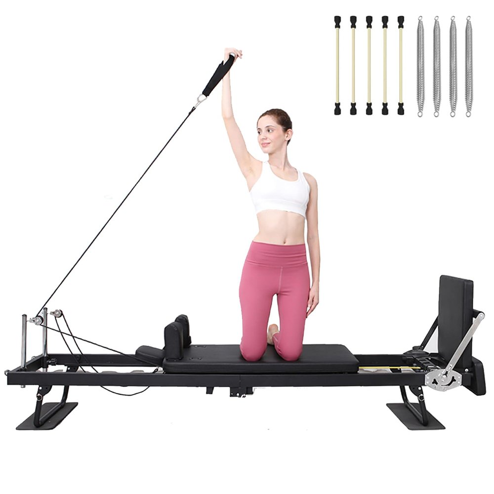 Pilates Reformer,Reformer Pilates Machine Up to 330 lbs Pilates Machine for Home Workout Complete Upgrade Pilates Machine Foldable Pilates Reformer