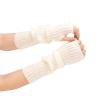 Knit Fingerless Gloves for Women, Thumbhole Warm Winter Arm Warmers Hand Warmers for Women Girls (White, One Size) view 4