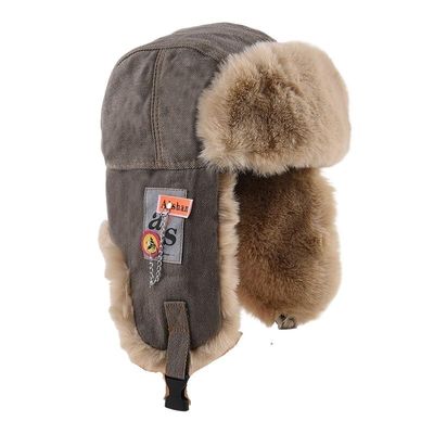 Winter Thick Lei Feng Hat for Men and Women, Windproof and Warm Ear Protection Cycling Hat, Plush Cotton Hat(Gray)