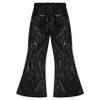JEYPINMI Girls Boys Sequins Flared Pants Bell Bottoms Glitter Disco Dance Trousers for Hip Hop Jazz Performance Black 13-14 Years view 2