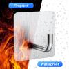 KRUI 1 Pcs Adhesive Wall Hooks for Emergency Fire Blankets, Heavy Duty Stainless Steel Wall Hanging Hooks Waterproof and Fireproof for Home Kitchen Bathroom Office view 3