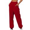 SHAOBGE Fall Homecoming Sweatpants for Women 2024 Casual Elastic Drawstring High Waist Sweatpant Vacation Oversized Y2k Pants,B-Red,Large, October 11-12, view 1
