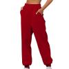 SHAOBGE Fall Homecoming Sweatpants for Women 2024 Casual Elastic Drawstring High Waist Sweatpant Vacation Oversized Y2k Pants,B-Red,Large, October 11-12, view 2