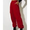 SHAOBGE Fall Homecoming Sweatpants for Women 2024 Casual Elastic Drawstring High Waist Sweatpant Vacation Oversized Y2k Pants,B-Red,Large, October 11-12, view 4