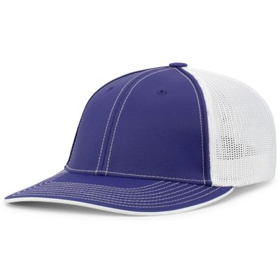 Pacific Headwear Trucker Flexfit Cap, Purple/White, XS