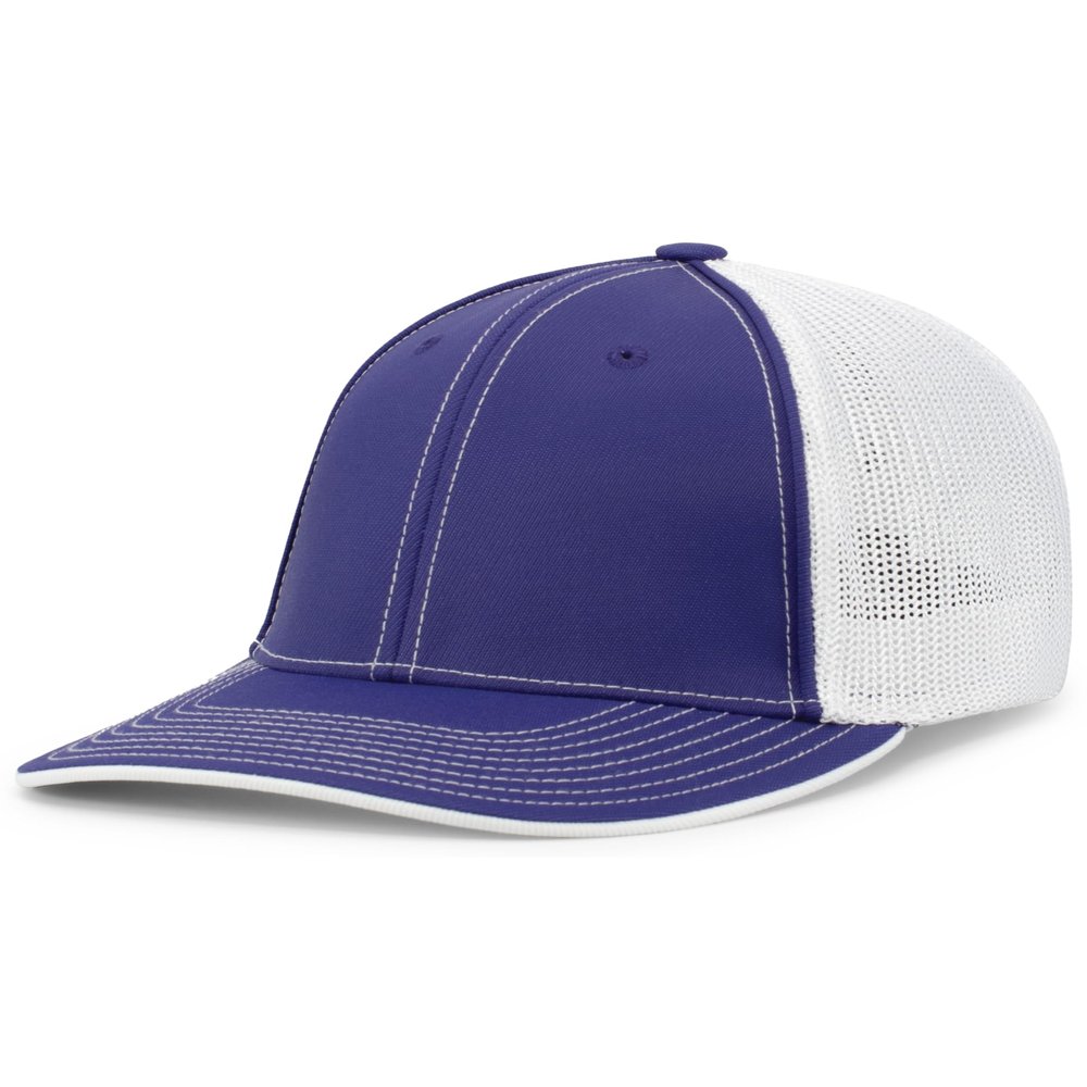 Pacific Headwear Trucker Flexfit Cap, Purple/White, XS
